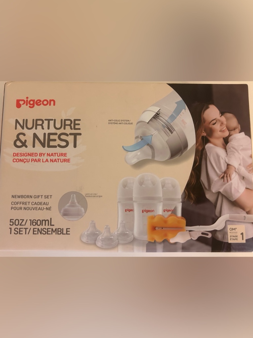 Pigeon Nurture & Nest Newborn Bottle Gift Set Bottles + Cleaning Accessories NEW